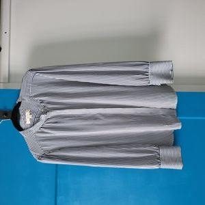 Navy and White pinstriped blouse